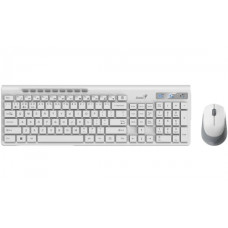 KIT wireless GENIUS, tastatura wireless 104 taste (multimedia) + mouse wireless 1200dpi, 3 butoane, BT5.3 + 2.4G, USB, alb, 