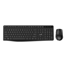 KIT wireless GENIUS, tastatura wireless 104 taste (slim) + mouse wireless 1200dpi, 3 butoane, 11 taste functii multimedia, black, 