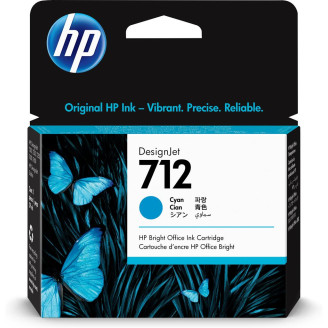 Cartus cerneala Original HP Cyan, nr.712, pentru DesignJet Studio 24|Studio 36|T230|T250|T630|T650, 38ml, (timbru verde 0.15 lei), 