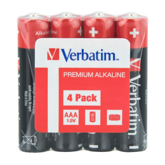 BATERIE VERBATIM  AAA (R3), 1.5V alcalina,  4 buc., shrink wrap 