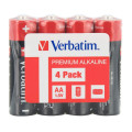 BATERIE VERBATIM  AA (R6), 1.5V alcalina,  4 buc., shrink wrap 