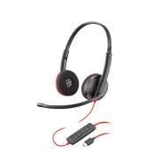 Poly Blackwire 3220 Stereo USB-C Headset +USB-C/A Adapter (Bulk)  