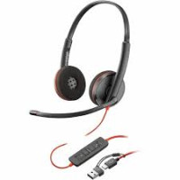Poly Blackwire 3220 Stereo USB-C Headset +USB-C/A Adapter 