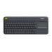 Tastatura K400 Plus, Touchpad, USB, Layout DE, Black 