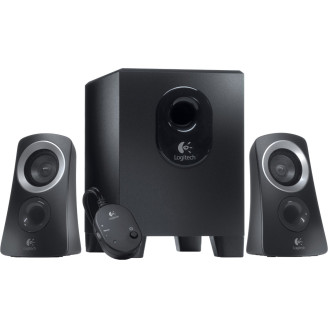 BOXE LOGITECH 2.1, RMS:  25W (2 x 5W, 15W), telecomanda pe fir, black, Z313 980-000413 (timbru verde 2.00 lei)