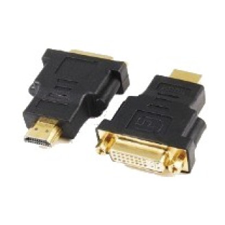 ADAPTOR video GEMBIRD, HDMI (T) la DVI-I DL (M), conectori auriti, black, 