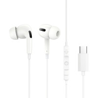 CASTI Baseus Encok CZ18, cu fir, conectare USB Type-C, microfon pe fir, alb 