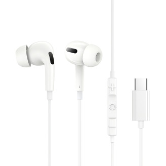 CASTI Baseus Encok CZ18, cu fir, conectare USB Type-C, microfon pe fir, alb CASTI Baseus Encok CZ18, cu fir, conectare USB Type-C, microfon pe fir, alb