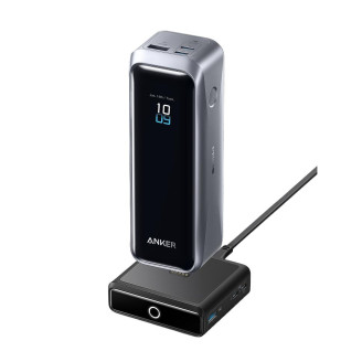 POWER BANK Anker 20.000 mAh, 220W, max 100W input, max 140W output per port USB-C Power IQ 4.0, 2 x USB-C, 1x USB-A(output), display inteligent, 510g, gri, 