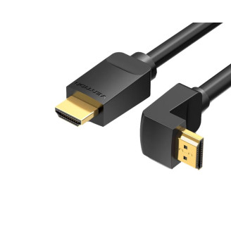 Cablu video Vention, HDMI(T) la HDMI(T), 3m, rezolutie maxima 4K la 60Hz, conectori auriti, cupru, unghi 270 grade, negru, 