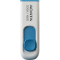 MEMORIE USB 2.0 ADATA 16 GB, retractabila, carcasa plastic, alb / albastru, 