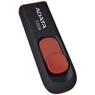 MEMORIE USB 2.0 ADATA 32 GB, retractabila, carcasa plastic, negru / rosu, 