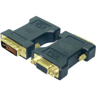 ADAPTOR video LOGILINK, DVI-I DL (T) la VGA (M), conectori auriti, negru, 