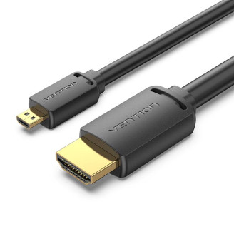 Cablu video Vention, microHDMI(T) la HDMI(T), 3m, rezolutie 4K la 60Hz, negru, 