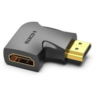 Adaptor video Vention, HDMI(T) la HDMI(M), rezolutie maxima 4K la 60Hz, conectori auriti, unghi 90 grade, invelis PVC, adaptor vertical, negru, Adaptor video Vention, HDMI(T) la HDMI(M), rezolutie maxima 4K la 60Hz, conectori auriti, unghi 90 grade, invelis PVC, adaptor vertical, negru,