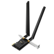 ADAPTOR RETEA TP-LINK AXE5400, extern wireless 2.4 GHz | 5 GHz | 6 Ghz, PCI-E port, 5400 Mbps, WI-FI 6E si Bluetooth 5.3, antena externa x 2, 
