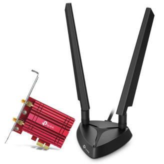 ADAPTOR RETEA TP-LINK AXE5400, extern wireless 2.4 GHz | 5 GHz | 6GHz, PCI-E port, 5400 Mbps, WI-FI 6E si Bluetooth 5.3, antena externa x 2, ADAPTOR RETEA TP-LINK AXE5400, extern wireless 2.4 GHz | 5 GHz | 6GHz, PCI-E port, 5400 Mbps, WI-FI 6E si Bluetooth 5.3, antena externa x 2,