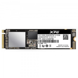 SSD ADATA, XPG SX8200 Pro, 512 GB, M.2, PCIe Gen3.0 x4, 3D TLC Nand, R/W: 3500/2300 MB/s, 