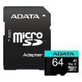 CARD MicroSD ADATA PremierPro, 64 GB, MicroSDHC, clasa 10, standard UHS-I U1, 