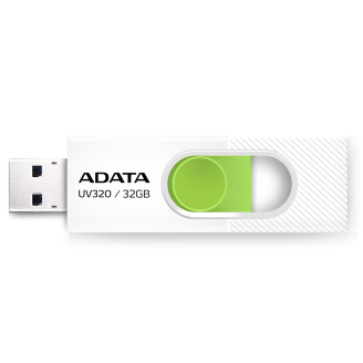 MEMORIE USB 3.2 ADATA 32 GB, retractabila, carcasa plastic, alb / verde, 