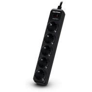 PRELUNGITOR CYBER POWER, Schuko x 5, conectare prin Schuko (T), cablu 1.8 m, 10 A, protectie supratensiune, negru, PRELUNGITOR CYBER POWER, Schuko x 5, conectare prin Schuko (T), cablu 1.8 m, 10 A, protectie supratensiune, negru,
