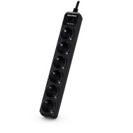 PRELUNGITOR CYBER POWER, Schuko x 6, conectare prin Schuko (T), cablu 1.8 m, 10 A, protectie supratensiune, negru, PRELUNGITOR CYBER POWER, Schuko x 6, conectare prin Schuko (T), cablu 1.8 m, 10 A, protectie supratensiune, negru,
