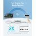 Stand cu incarcare wireless 3 in 1 Anker, MagGo 3-in-1, 15W, portabil, pliabil, fast charge, pentru iPhone seriile 12-16, Apple Watch, AirPods, 1 x USB-C incarcare, alb, 