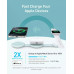 Stand cu incarcare wireless 3 in 1 Anker, MagGo 3-in-1, 15W, portabil, pliabil, fast charge, pentru iPhone seriile 12-16, Apple Watch, AirPods, 1 x USB-C incarcare, verde, 