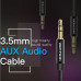 Cablu audio Vention, Jack 3.5mm (T) la Jack 3.5mm (T), 0.5m, conectori auriti, negru, Cablu audio Vention, Jack 3.5mm (T) la Jack 3.5mm (T), 0.5m, conectori auriti, negru,