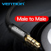 Cablu audio Vention, Jack 3.5mm (T) la Jack 3.5mm (T), 0.5m, conectori auriti, negru, Cablu audio Vention, Jack 3.5mm (T) la Jack 3.5mm (T), 0.5m, conectori auriti, negru,