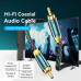 Cablu audio Vention, RCA (T) la RCA (T), 2m, conectori auriti, verde, Cablu audio Vention, RCA (T) la RCA (T), 2m, conectori auriti, verde,