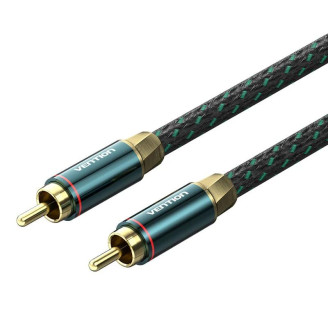 Cablu audio Vention, RCA (T) la RCA (T), 2m, conectori auriti, verde, Cablu audio Vention, RCA (T) la RCA (T), 2m, conectori auriti, verde,