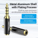 Adaptor audio Vention, Jack 3.5mm (T) la Jack 2.5mm (M), 2.1 canale, conectori auriti, negru, 