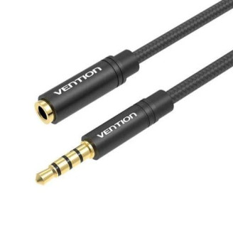 Cablu audio prelungitor Vention, Jack 3.5mm (T) la Jack 3.5mm (M), 1m, negru, 