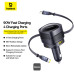 INCARCATOR auto Baseus Enjoyment Max, Quick Charge 90W, 1 x USB, cablu retractabil integrat 2 x USB Type-C, pt. bricheta auto, negru INCARCATOR auto Baseus Enjoyment Max, Quick Charge 90W, 1 x USB, cablu retractabil integrat 2 x USB Type-C, pt. bricheta auto, negru
