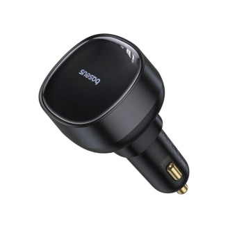INCARCATOR auto Baseus Enjoyment Pro, 1 x USB Type-C cablu retractabil, 1 x USB , total output 60W, pt. bricheta auto, negru 