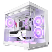 CARCASA PCCOOLER, Middle Tower, ATX, fara sursa, sticla securizata, 6 ventilatoare incluse, iluminare ARGB, negru, USB 3.2 gen 1 x 2, USB Type-C x 2, mic, audio, 