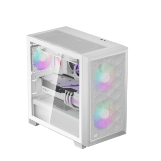 CARCASA PCCOOLER, Mini Tower, mATX, fara sursa, sticla securizata, 2 ventilatoare incluse, iluminare ARGB, alb, USB 3.2 gen 2 x 2, mic, audio, CARCASA PCCOOLER, Mini Tower, mATX, fara sursa, sticla securizata, 2 ventilatoare incluse, iluminare ARGB, alb, USB 3.2 gen 2 x 2, mic, audio,