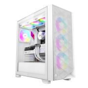 CARCASA PCCOOLER, Middle Tower, ATX, fara sursa, sticla securizata, 3 ventilatoare incluse, iluminare ARGB, alb, USB 3.2 gen 2 x 2, mic, audio, CARCASA PCCOOLER, Middle Tower, ATX, fara sursa, sticla securizata, 3 ventilatoare incluse, iluminare ARGB, alb, USB 3.2 gen 2 x 2, mic, audio,
