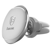 SUPORT AUTO Baseus Magnetic pt. SmartPhone, fixare grila ventilatie, ofera posibilitatea reglarii unghiului de vizionare pe verticala si orizontala (360 de grade), argintiu 