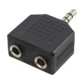 ADAPTOR audio LOGILINK stereo (1 x 3.5mm 3-pin jack T la 2 x 3.5mm 3-pin M), Logilink 