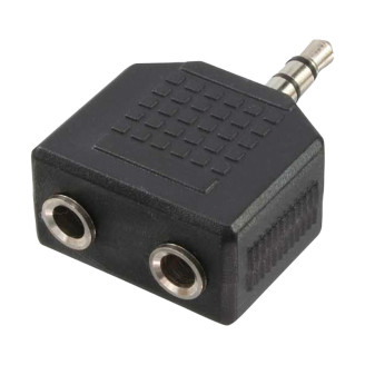 ADAPTOR audio LOGILINK stereo (1 x 3.5mm 3-pin jack T la 2 x 3.5mm 3-pin M), Logilink 