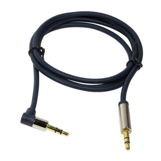 CABLU audio LOGILINK stereo (3.5 mm jack T/T), 3m, conectori auriti, un conector 90 grade, albastru 
