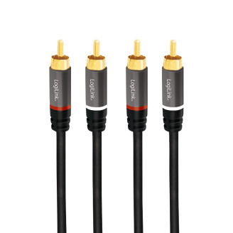 CABLU audio LOGILINK stereo (RCA T/T), 2m, conectori auriti, negru CABLU audio LOGILINK stereo (RCA T/T), 2m, conectori auriti, negru