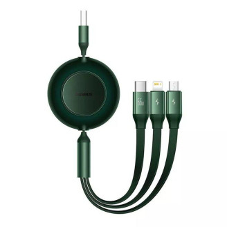 CABLU alimentare si date Baseus Bright Mirror 2 Retractable 3-in-1, pt. smartphone, USB la Micro-USB+Lightning+USB Type-C 66W, 1.1m, verde CABLU alimentare si date Baseus Bright Mirror 2 Retractable 3-in-1, pt. smartphone, USB la Micro-USB+Lightning+USB Type-C 66W, 1.1m, verde