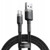 CABLU alimentare si date Baseus Cafule, Fast Charging Data Cable pt. smartphone, USB la USB Type-C 3A, 1m, gri + negru 