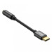 CABLU ADAPTOR Baseus, USB Type-C(T) to Jack 3.5mm(M), lungime 10.5 cm, negru 