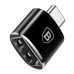 ADAPTOR Baseus Mini OTG, USB 2.0(M) la USB Type-C(T), corp metalic, negru 