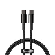 CABLU alimentare si date Baseus Tungsten Gold, Fast Charging Data Cable pt. smartphone, USB Type-C la USB Type-C 100W, braided, 1m, negru 