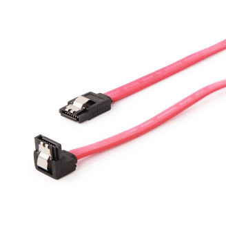 CABLU date GEMBIRD, S-ATA 3 (T) la S-ATA 3 (T) in unghi drept, metal clips, 10cm, 